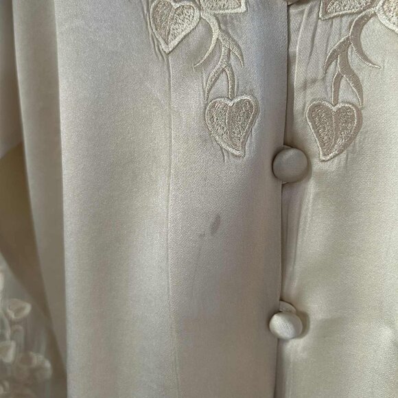 Vintage Bob Mackie Pure Silk Warm Champagne Embroidered Buttoned Blouse – US 10 - Picture 11 of 11